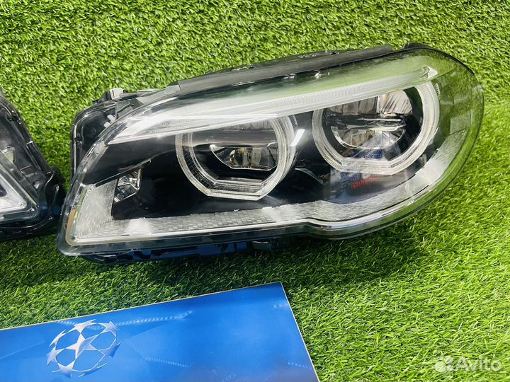 Фары переднего бампера BMW F10, LED, с блоками