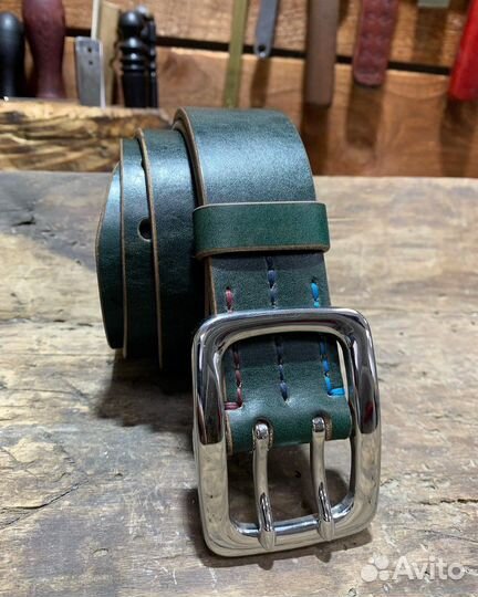Ремень из кожи ручной работы