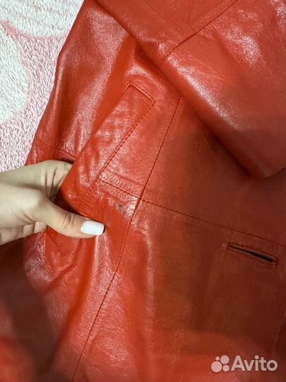 Кожаное пальто женское