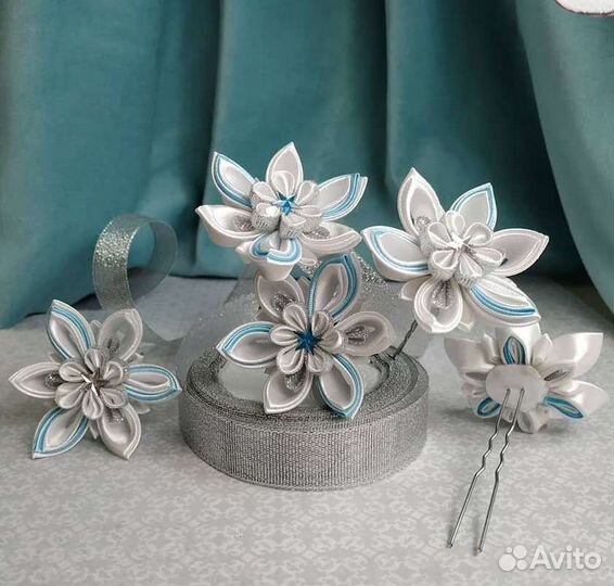 Ободок и шпильки канзаши