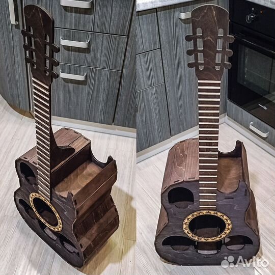 Мини Бар Акустическая Гитара (Стеллаж, Полка Арт)