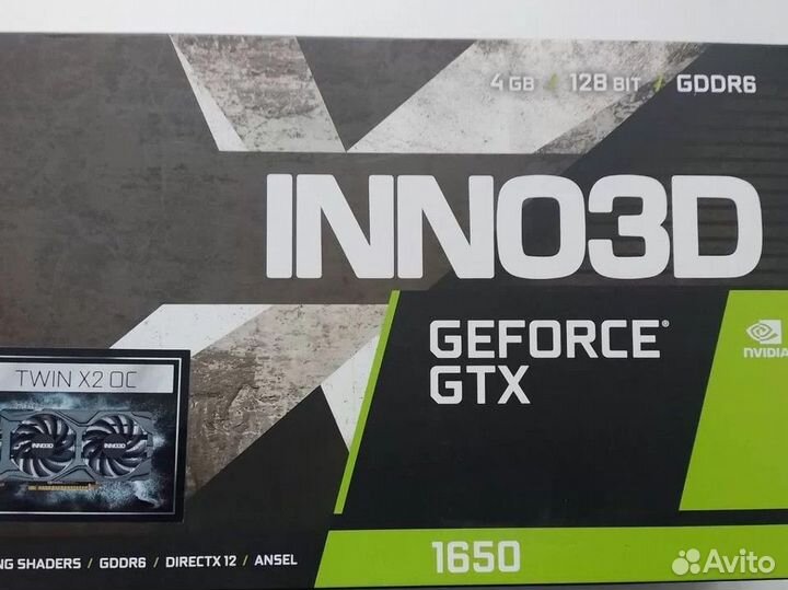 Видеокарта inno3D geforce GTX 1650 D6 twin X2