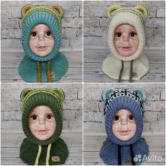 Детская 'Шапка-Шлем' 1-3 года(ручной работы) №5