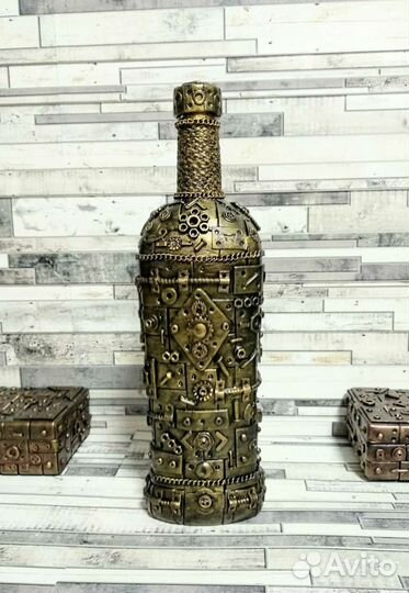 Бутылка в стиле стимпанк