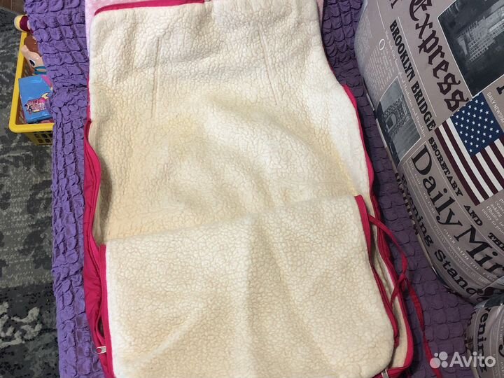 Зимний конверт в коляску на овчине