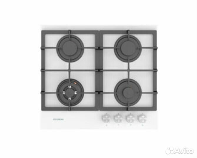 Варочная поверхность газ. Hyundai HHG 6434 WG белы