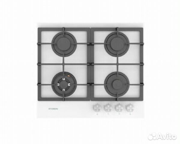 Варочная поверхность газ. Hyundai HHG 6434 WG белы