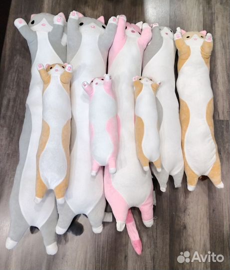 Кот батон серый,розовый,рыжий 50,70,90