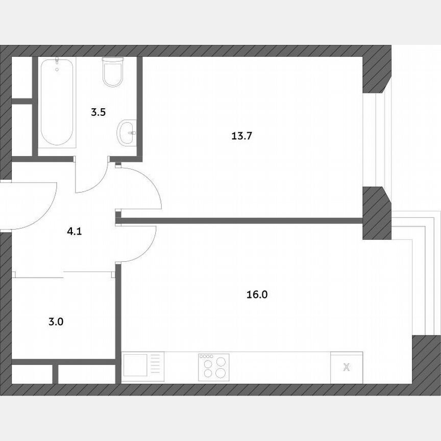 1-к. квартира, 40,2 м², 11/23 эт.