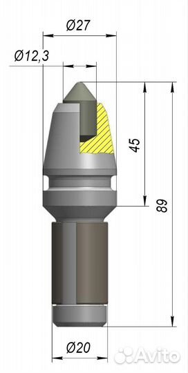 Резец шнека РБЦ -27