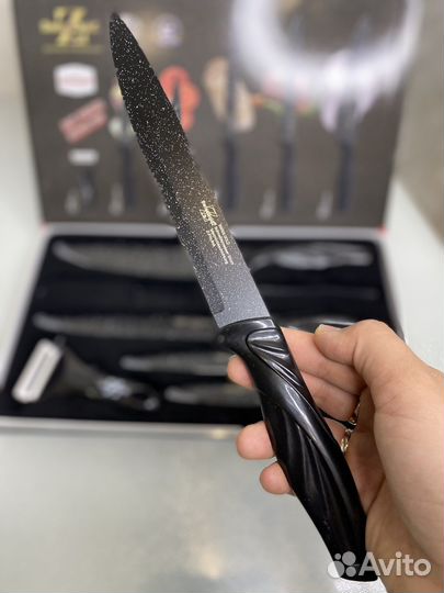 Набор кухонных ножей 6 предметов с овощечисткой