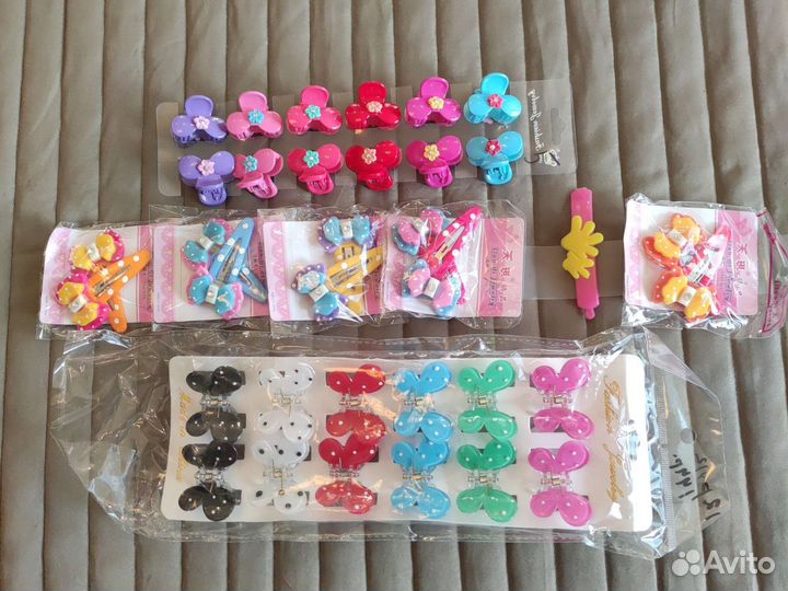 Заколки завязки ободки для девочек пакетом