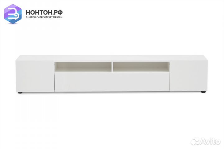 Тумба для тв Грейс белая текстурная