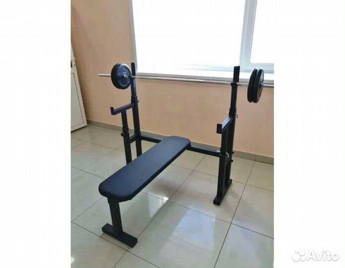Стойка для жима с скамьей