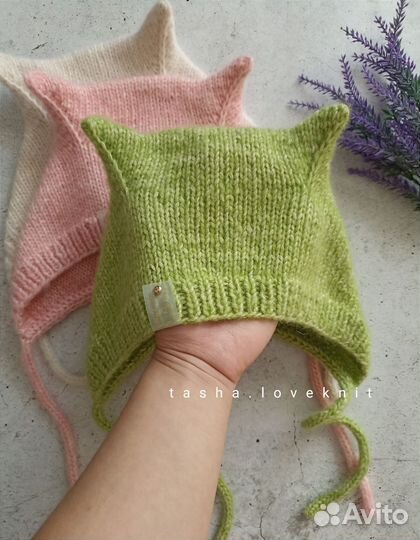 Чепчики с ушками/коточепчик детский