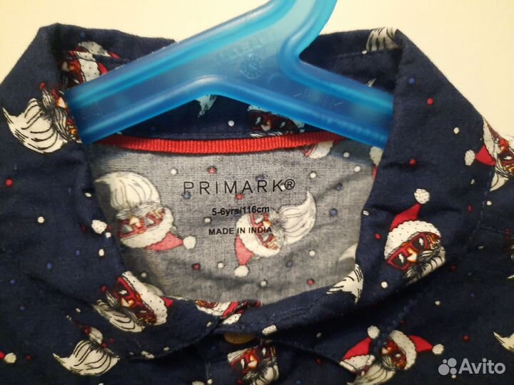 Рубашка новогодняя р.116 (как новая)