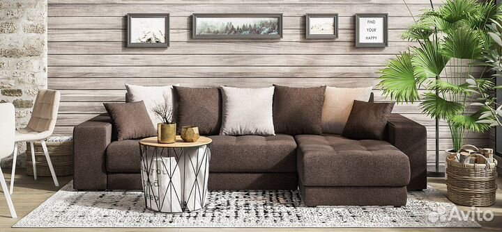 Дубай У 2.0 рогожка Malmo шоколад, Malmo бежевый