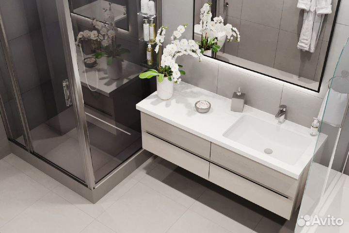 Плитка керамогранит 120x60 соль-перец серо-бежевый