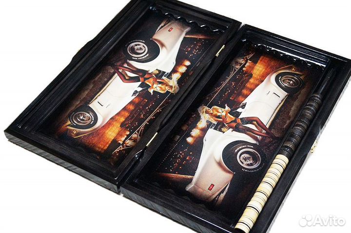 Деревянные нарды с отделом для фишек