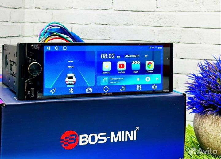 Магнитола Bos Mini 658 1 Din с экраном 4/64GB