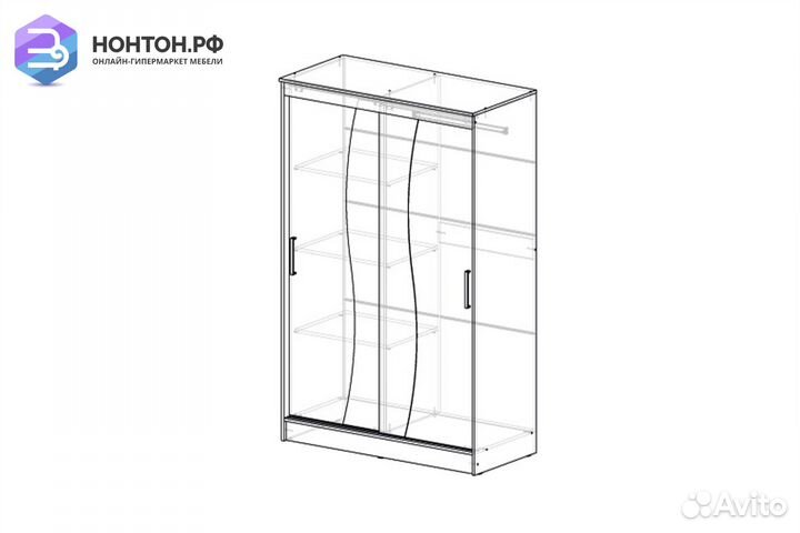 Шкаф-купе Элегант 6 ясень шимо темный / ясень шимо