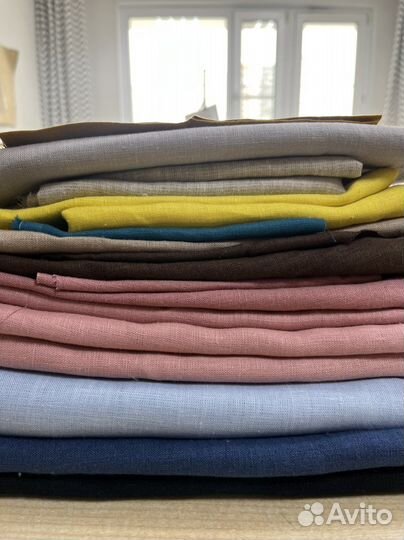 Отрез ткани лен натуральный (100)