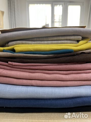 Отрез ткани лен натуральный (100)