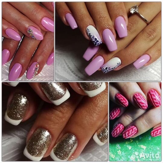 Наращивание ногтей, покрытие гель лаком