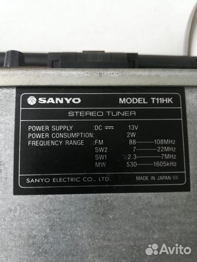 Sanyo T11HK Стерео тюнер (Япония)