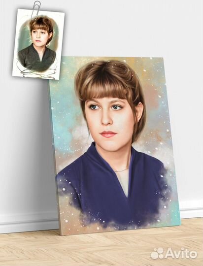 Портрет по фото на холсте