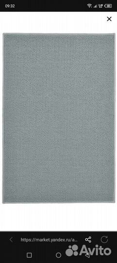 Коврик икеа финтсен 40x60 см серый