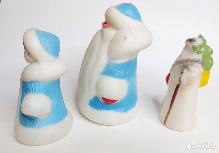 Три Деда Мороза. Пластмасса. СССР