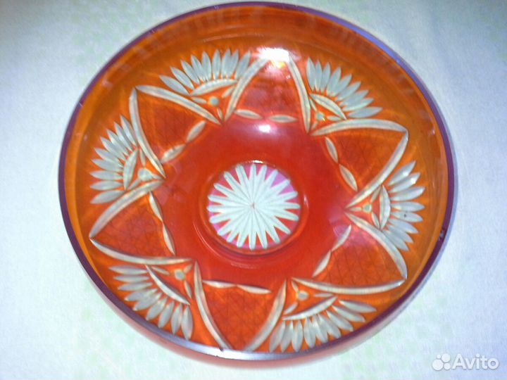 Вазы для фруктов из цветного стекла и хрусталя