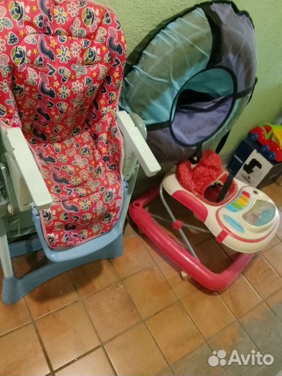 Детский стульчик для кормления, ватрушка, ходунки