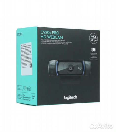 Веб-камера Logitech HD Pro Webcam C920S, черный