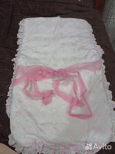 Конверт на выписку для девочки (зимний)