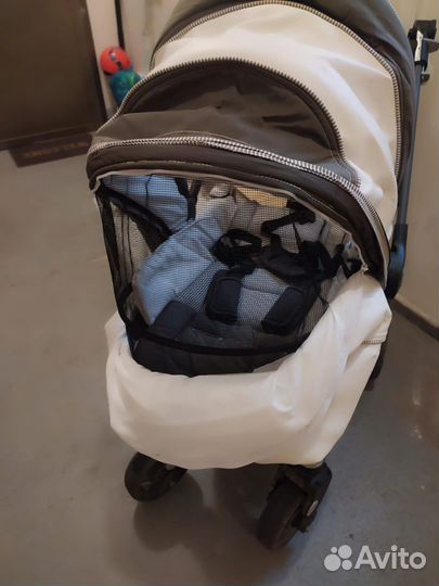 Коляска 2 в 1 teutonia эко кожа