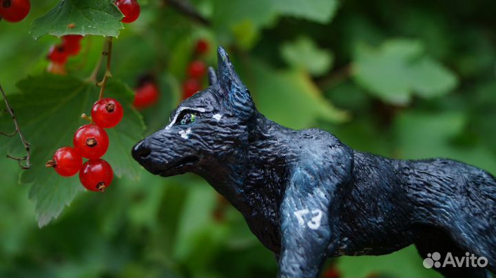 Фигурка волка самолеп собаки ручная работа глины