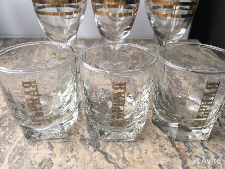 Графин,рюмки,стаканы СССР, хрустальная пробка от г