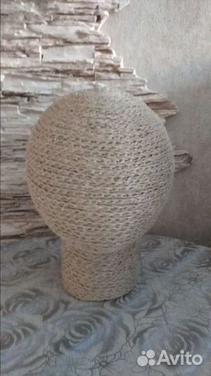 Голова для интерьера, верх из джута