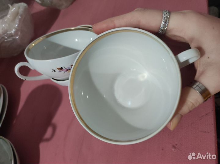 Три чашки чайные Дулевский фарфор СССР