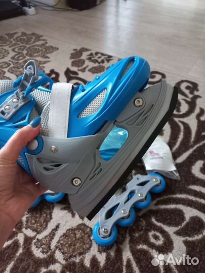 Роликовые и ледовые коньки детские раздвижные 2в1