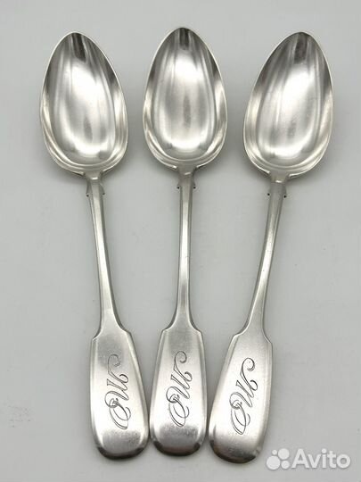 3 столовых ложки серебро 84 проба Овчинников 242 г