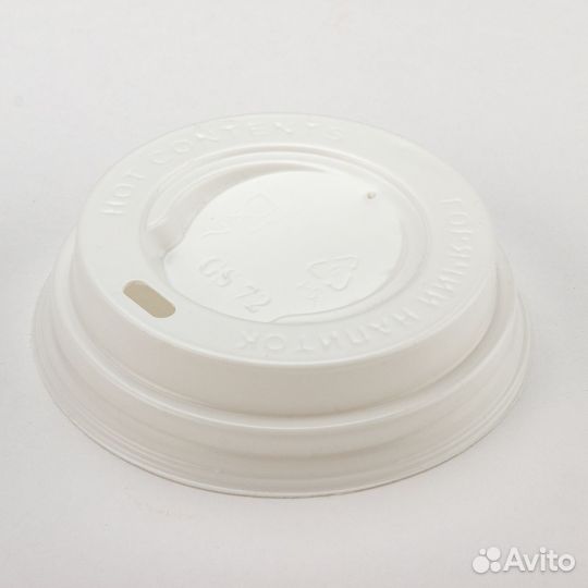 Крышка к стаканам 180мл белая d72мм с обычным отв