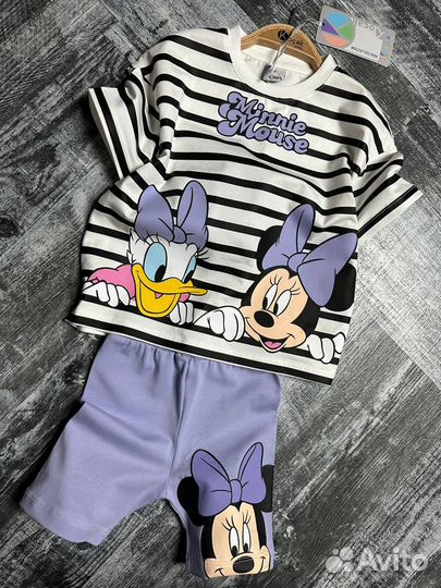 Костюм летний для девочки :футболка, велосипедки