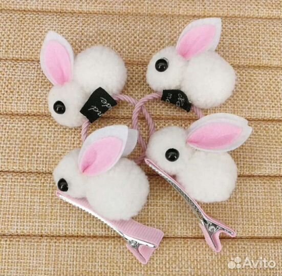 Заколки и резинки Зайки (пара)