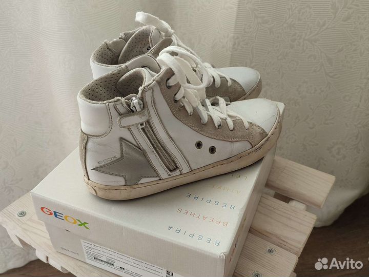 Кеды кожанные geox (кроссовки)
