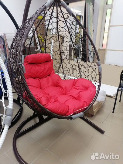 Кресло кокон подвесное с ротангом полный комплект