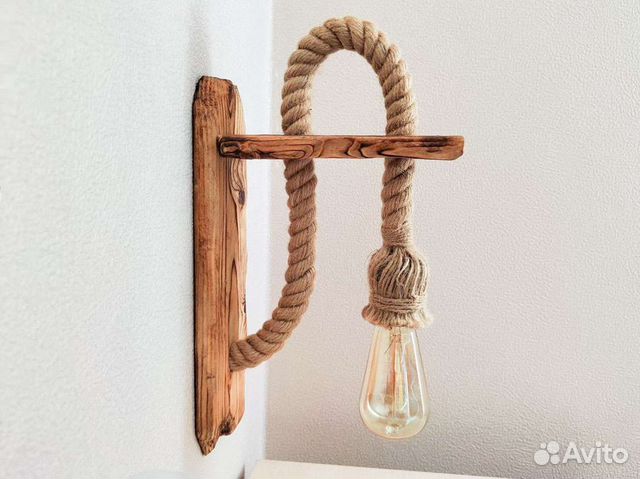 Светильник, бра, настенный из дерева в стиле лофт