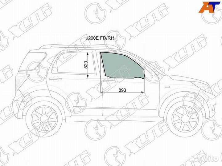 Стекло двери передней правой Toyota Rush